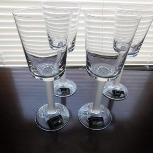 MIKASA WATER GOBLETS OVERTURE SATIN SET 4 FROST